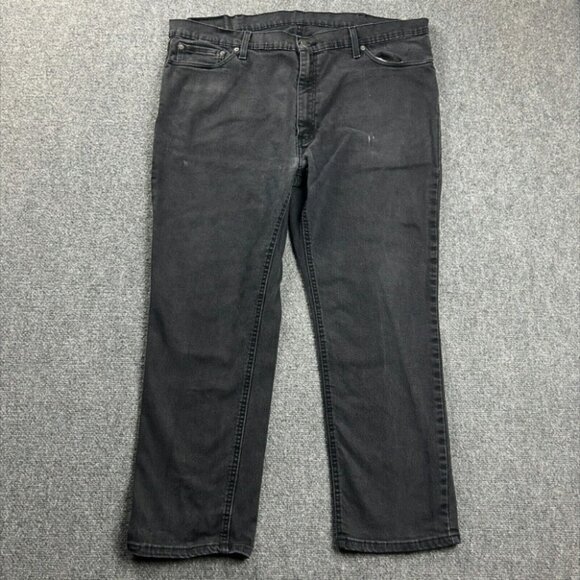 Levi's Jeans Mens 42x29 Black Denim 541 Skinny Distressed Cotton Blend - Picture 1 of 10